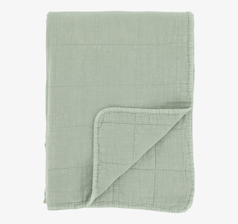 Bild av en elegant och tidlös grön pläd med mönster