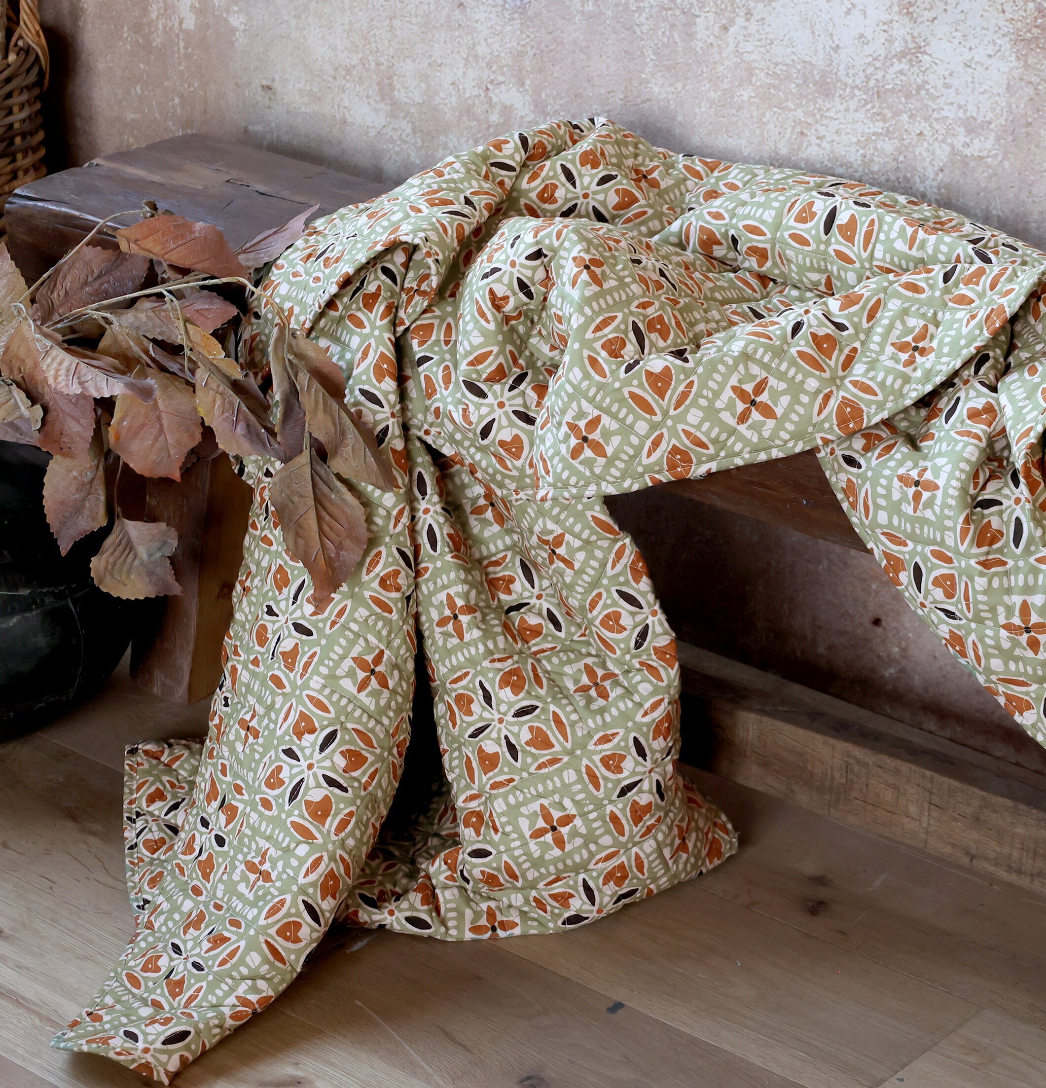 Aix Pläd Verte/Terracotta Chic Antique Täcken, filtar, plädar och överkast Filtar Plädar Överkast