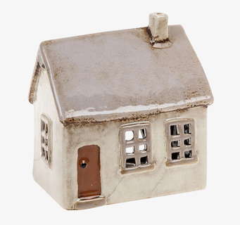 Bild av charmig ljuslykta som föreställer ett hus