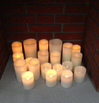 Enjoy Candles Nordic White Smooth vaxljus i öppen spis