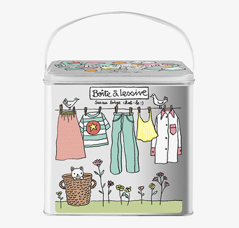 Bild av charmig plåtburk med lekfull illustration