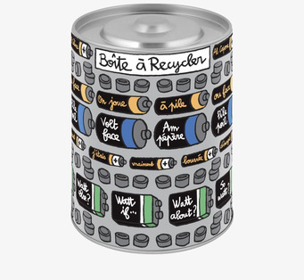 Bild av kreativ och funktionell plåtburk för återvinning