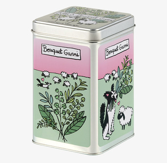 Bild av stilren plåtburk för kryddförvaring i köket