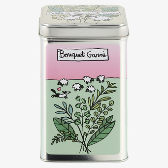 Bild av stilfull rektangulär plåtburk för kryddförvaring