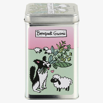 Bild av charmfull plåtburk med djurtema för kryddor