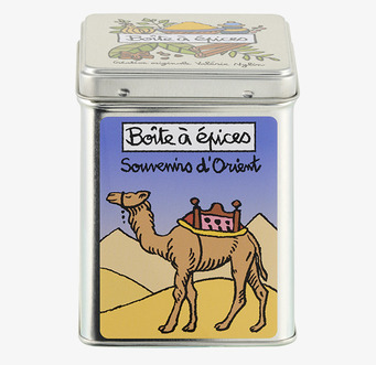 Bild av färgglad och detaljrik plåtburk för kryddor