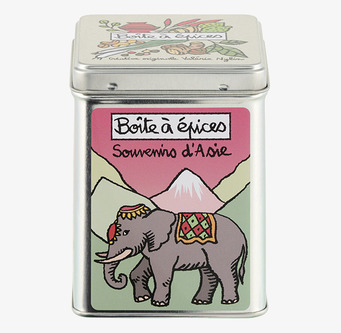 Bild av rektangulär plåtburk med asiatisk design