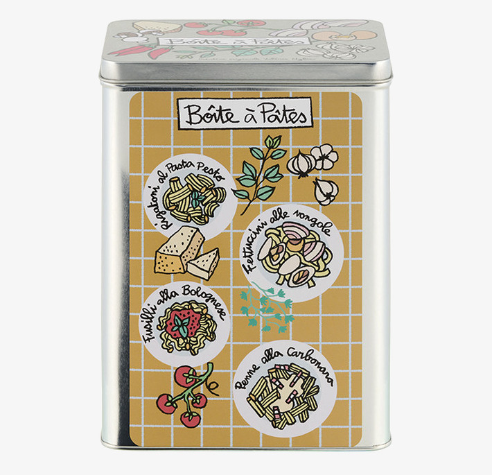 Plåtburk Pasta Derriére la porte Plåtburkar Metallburkar