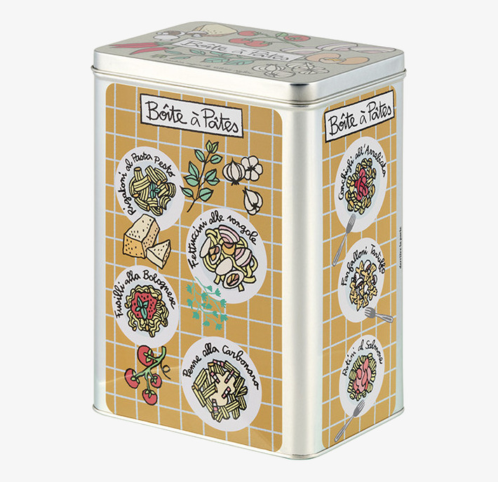 Plåtburk Pasta Derriére la porte Plåtburkar Metallburkar