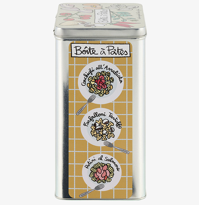 Plåtburk Pasta Derriére la porte Plåtburkar Metallburkar