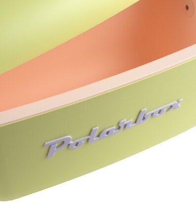 Foto av livfull limegrön kylväska med korallinsida