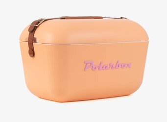 Bild på stilfull och funktionell kylväska i aprikosfärg
