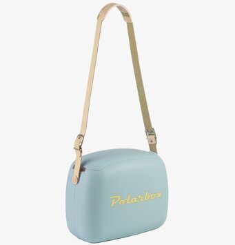 Foto av en stilren och funktionell kylväska i pastellblått