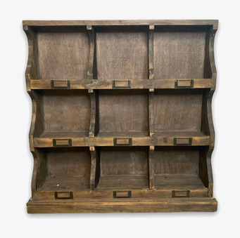 Bild av stilren och praktisk vägghylla med nio fack