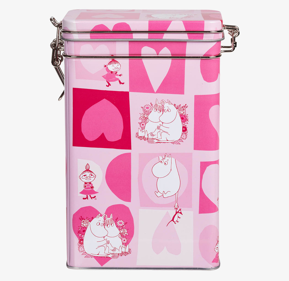 Plåtburk Kaffe Rosa Moomin by Martinex Plåtburkar Metallburkar