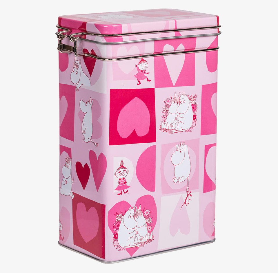 Plåtburk Kaffe Rosa Moomin by Martinex Plåtburkar Metallburkar