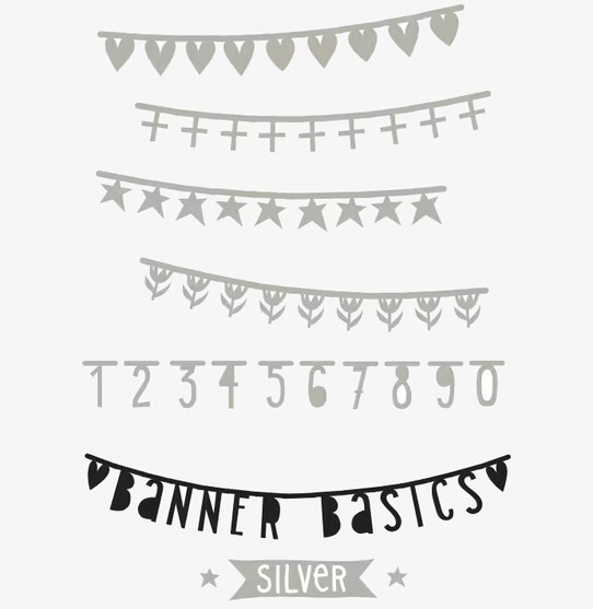 Banner Basics Silver från A Little Lovely Company med flaggor