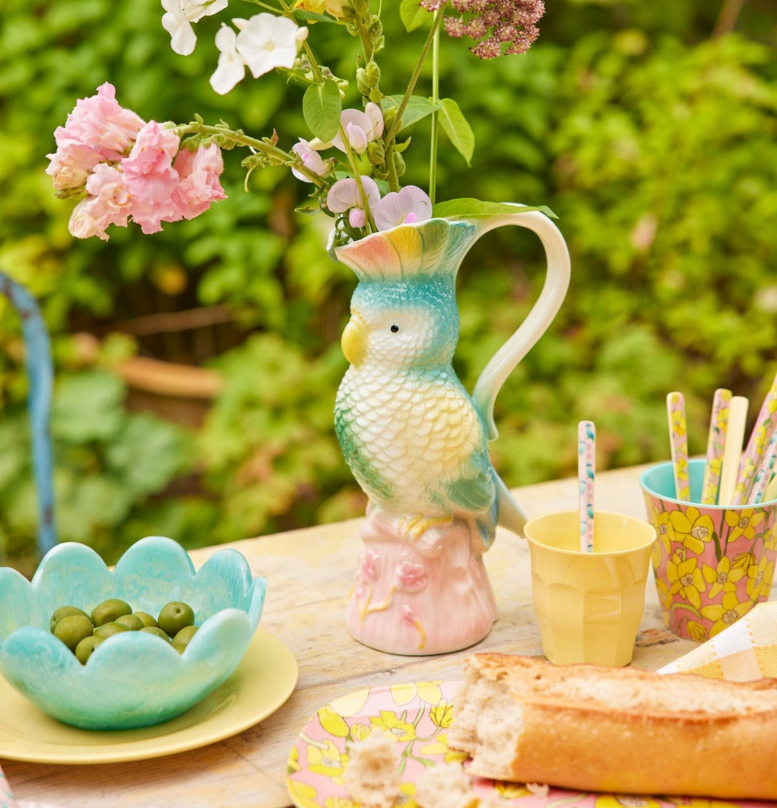 Kanna Kakadua Pastell Rice Kannor Tekannor (ej termos) Cooler tank med kran Glasburkar Vinboxar Glasflaskor (för