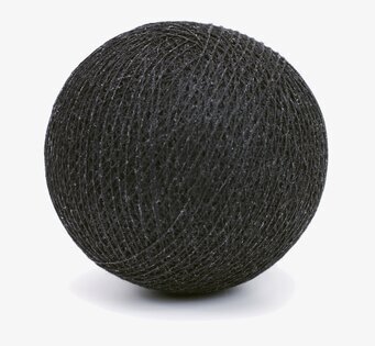 Bild av svart boll med texturerad yta och djup färg