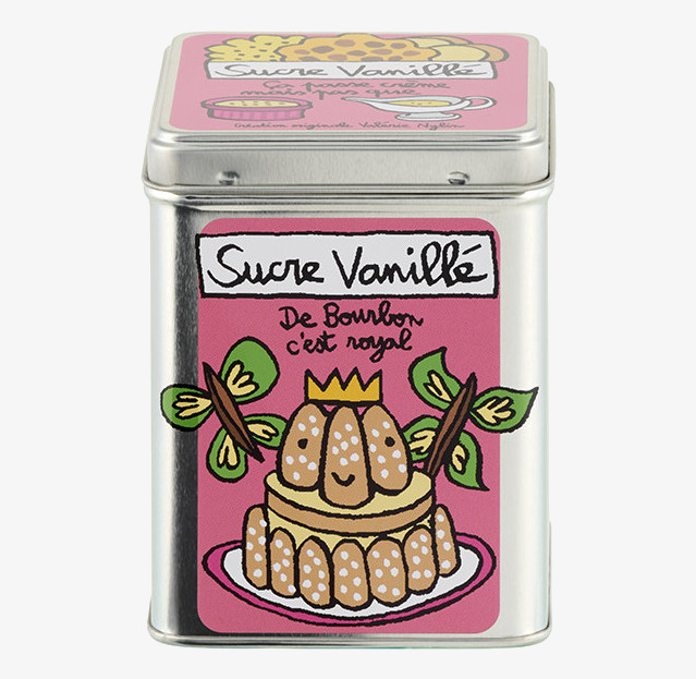 Plåtburk Vaniljsocker Derriére la porte Plåtburkar Metallburkar