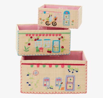 Bild av charmiga förvaringskorgar med livfull design