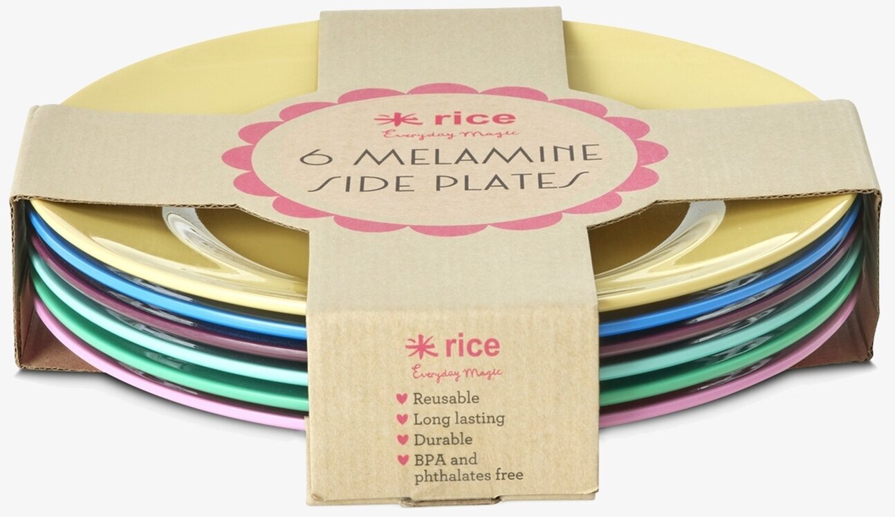 Assietter Melamin 6-Pack Rice Tallrikar Djupa tallrikar (ej skål) Desserttallrikar Barntallrikar Picknicktallrikar