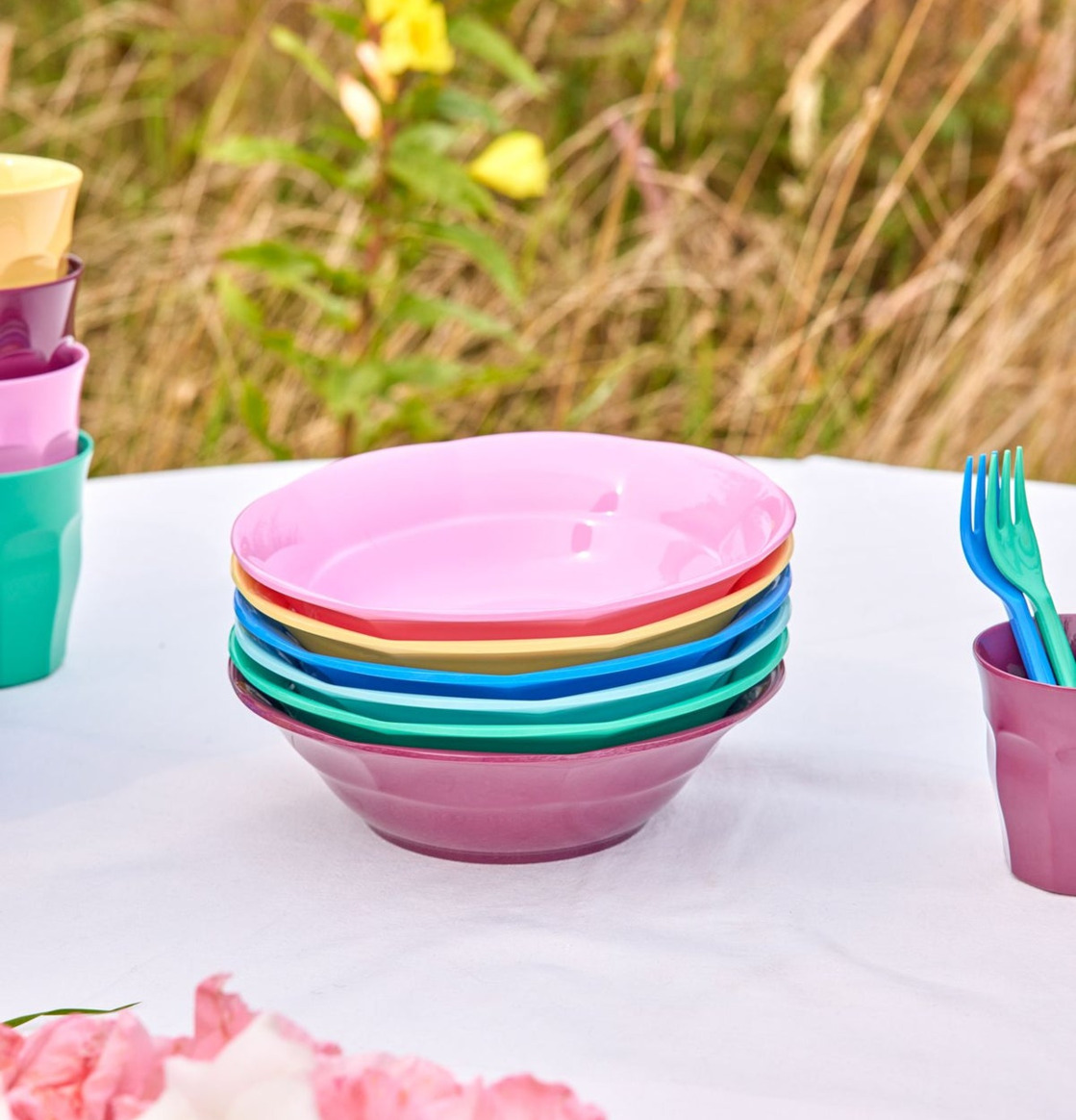 Djupa skålar Melamin 6-pack Rice Skålar att äta ur tilltugg Såskannor/Vispskål Skål servering Matlådor Förvaring av