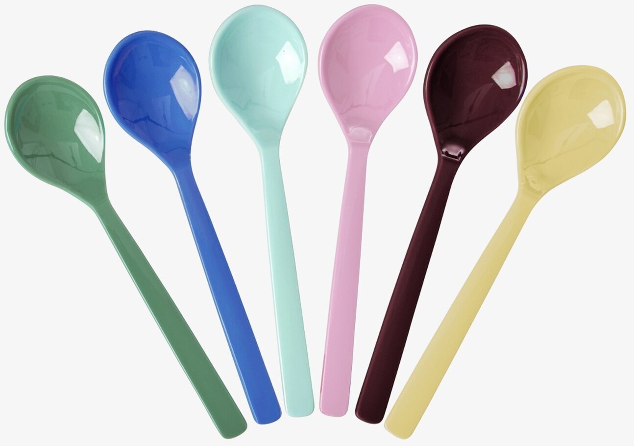 Teskedar Melamin 6-pack Rice Bestick Sked Kniv (att äta med) Gaffel