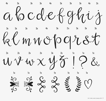 Bild av stilrena bokstäver och symboler för kreativitet