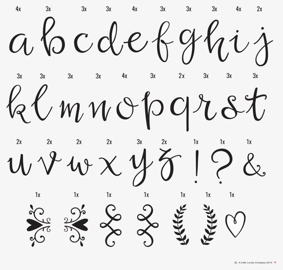 Letter Set Script från A Little Lovely Company med bokstäver