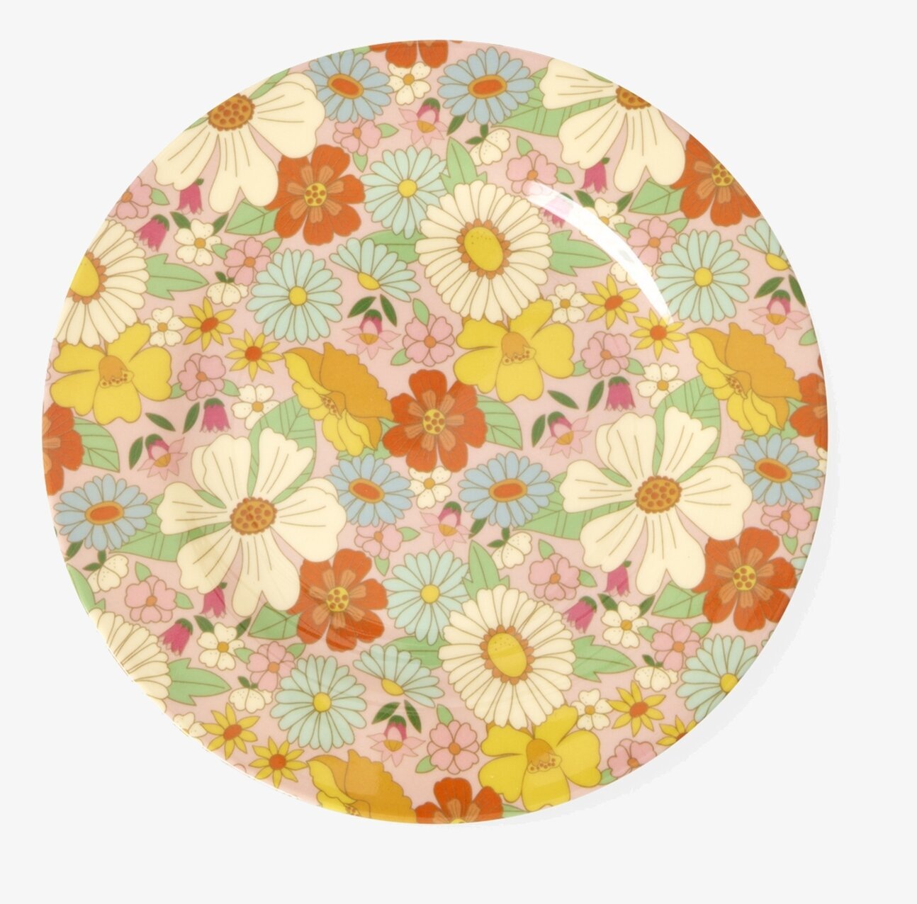 Assiett Flower Power Print Rice Tallrikar Djupa tallrikar (ej skål) Desserttallrikar Assietter Barntallrikar Picknicktallrikar