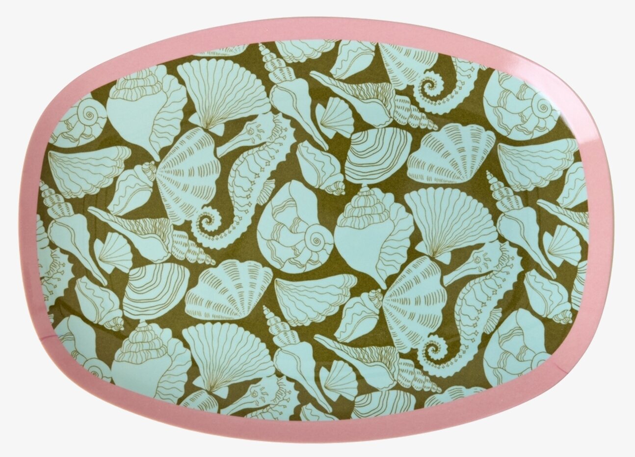 Liten Tallrik Seashell Print Rice Tallrikar Djupa tallrikar (ej skål) Desserttallrikar Assietter Barntallrikar Picknicktallrikar