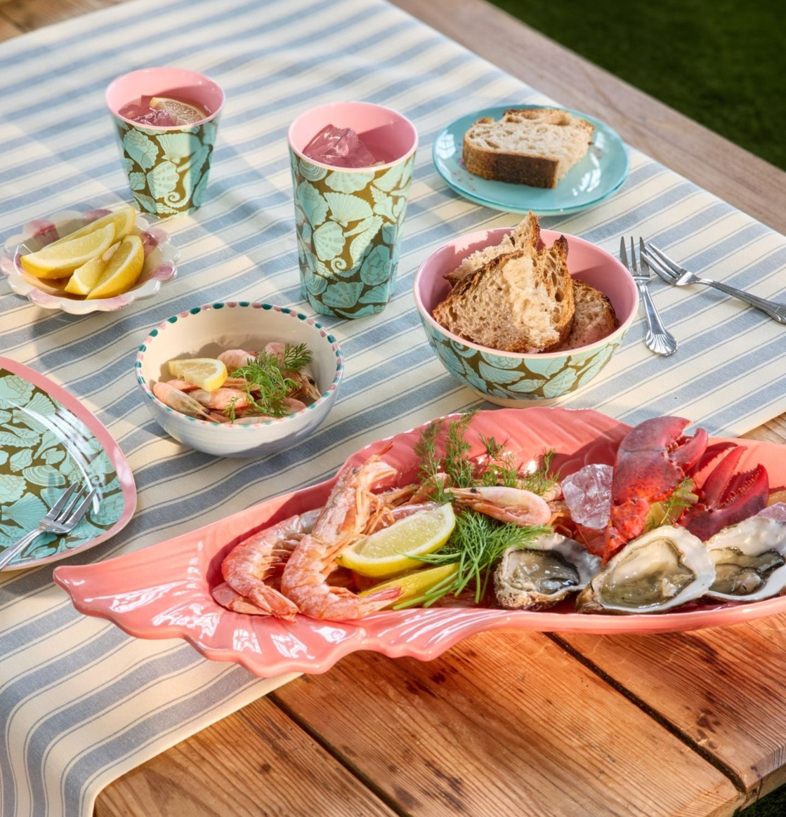 Mugg Latte Seashell Print Melaminmugg Rice Melaminmuggar Lattemuggar i melamin Melaminkoppar