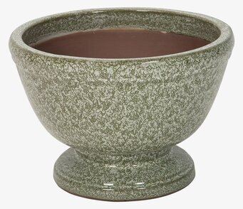 Bild på pokalinspirerad blomkruka i grönt med glansig yta