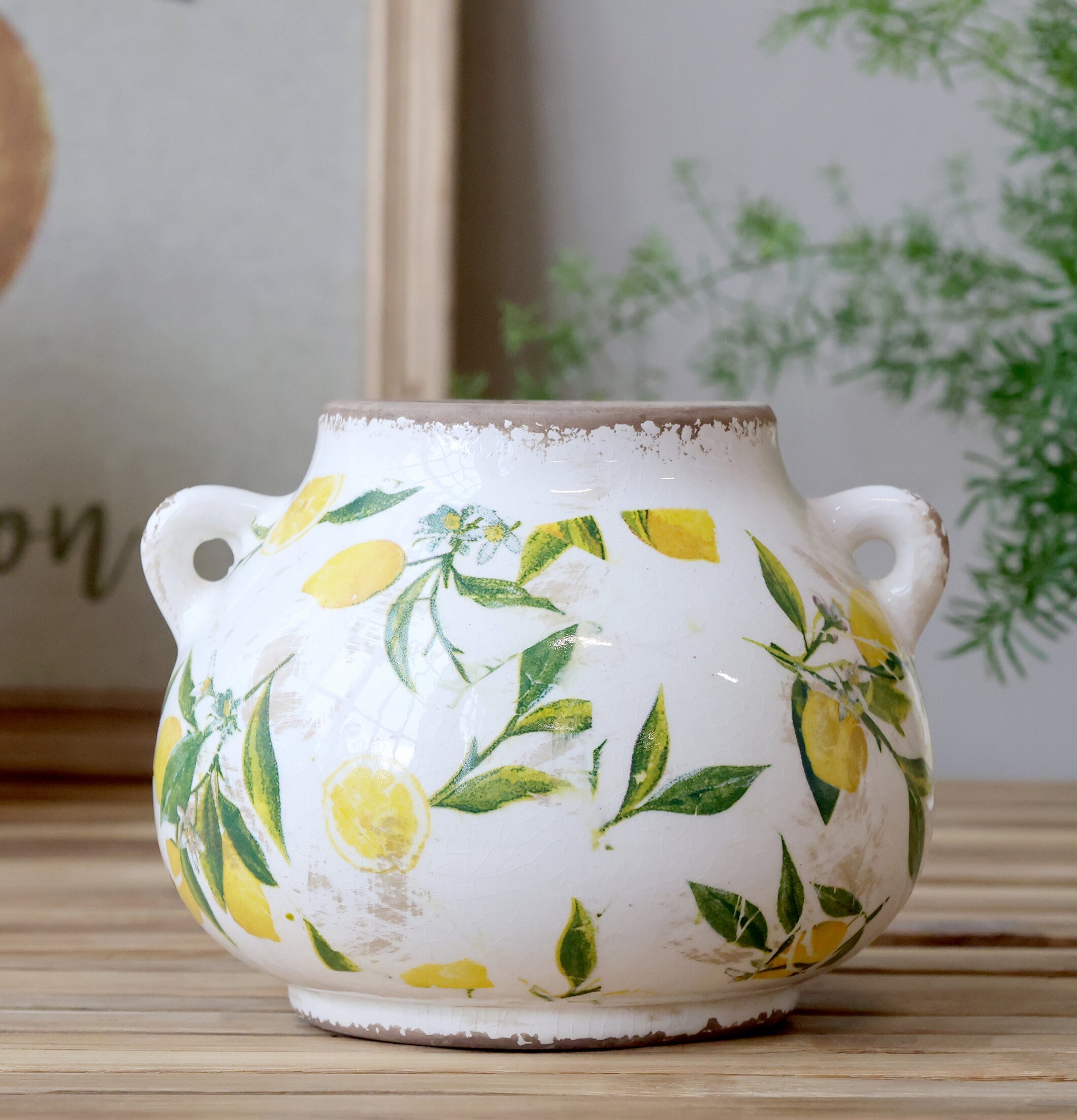 Kruka Limone Creme Ø17cm Chic Antique Krukor Örtkrukor Glaskrukor