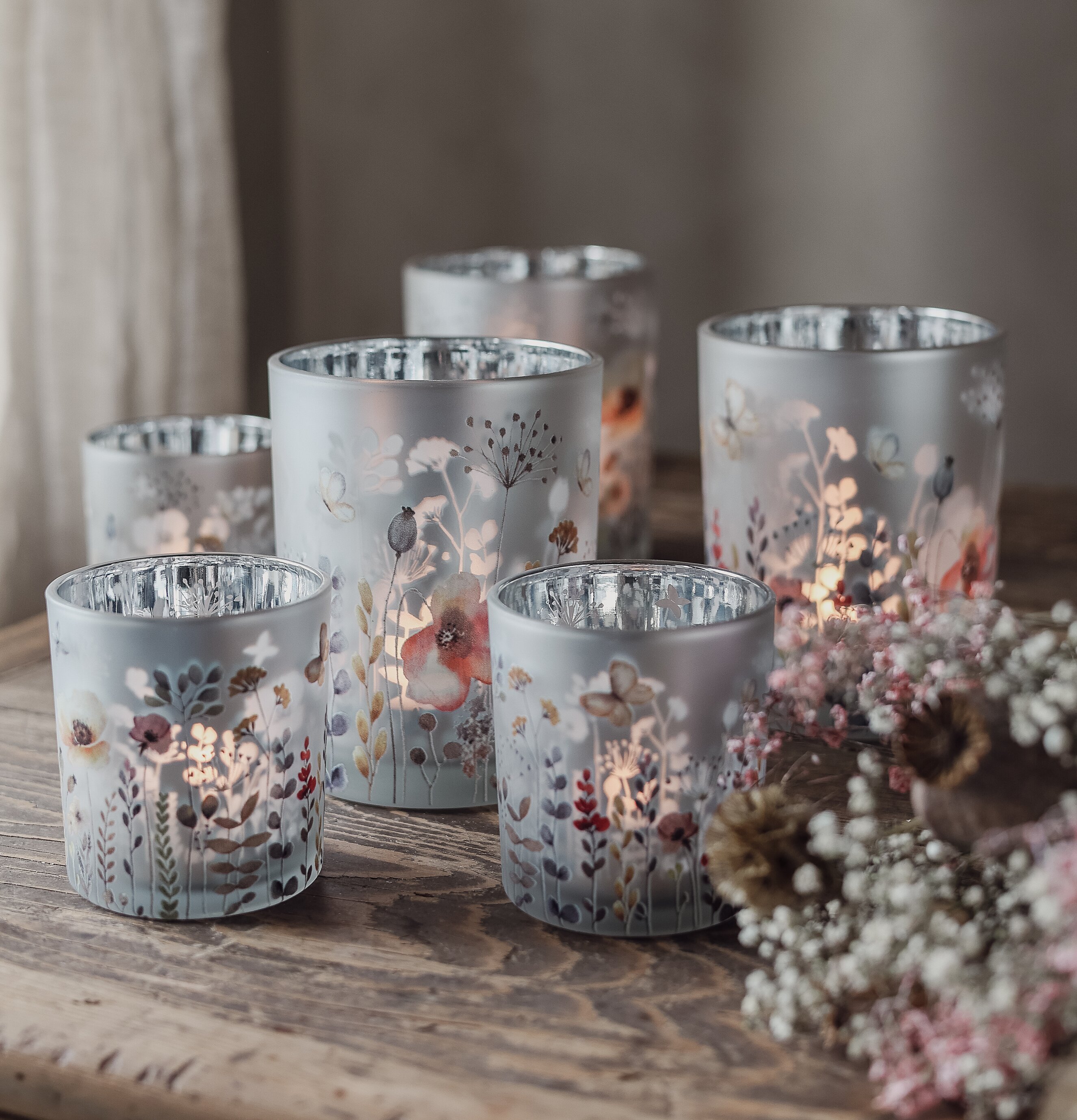 Lykta Summer Breeze 10x12cm 7x8cm Majas Cottage Lyktor Endless Light Ljuslyktor