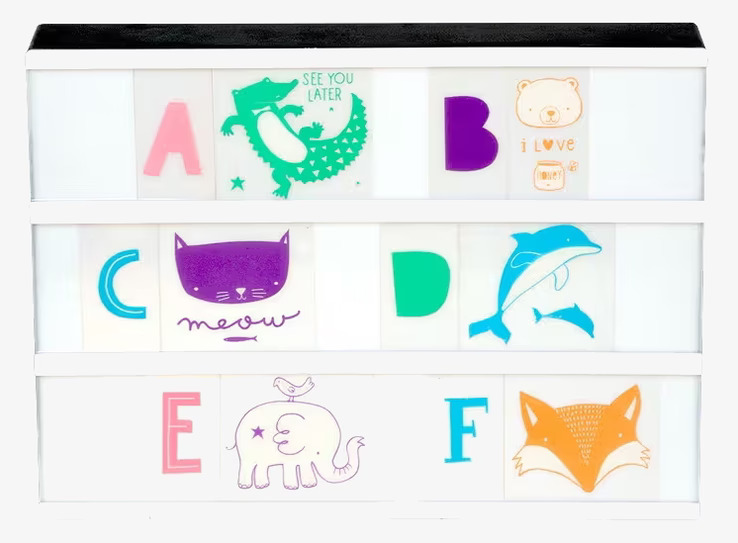 Letter Set ABC Pastell från A Little Lovely Company på vit bakgrund