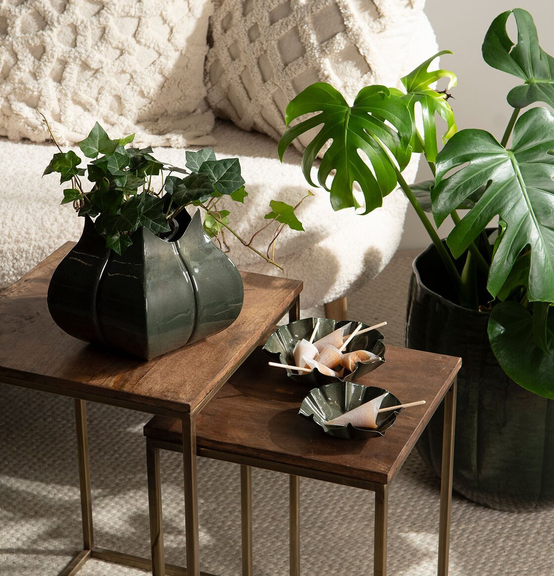 Sidebord Square Antik Mässing/Trä A Lot Decoration Sideboards Sidobord