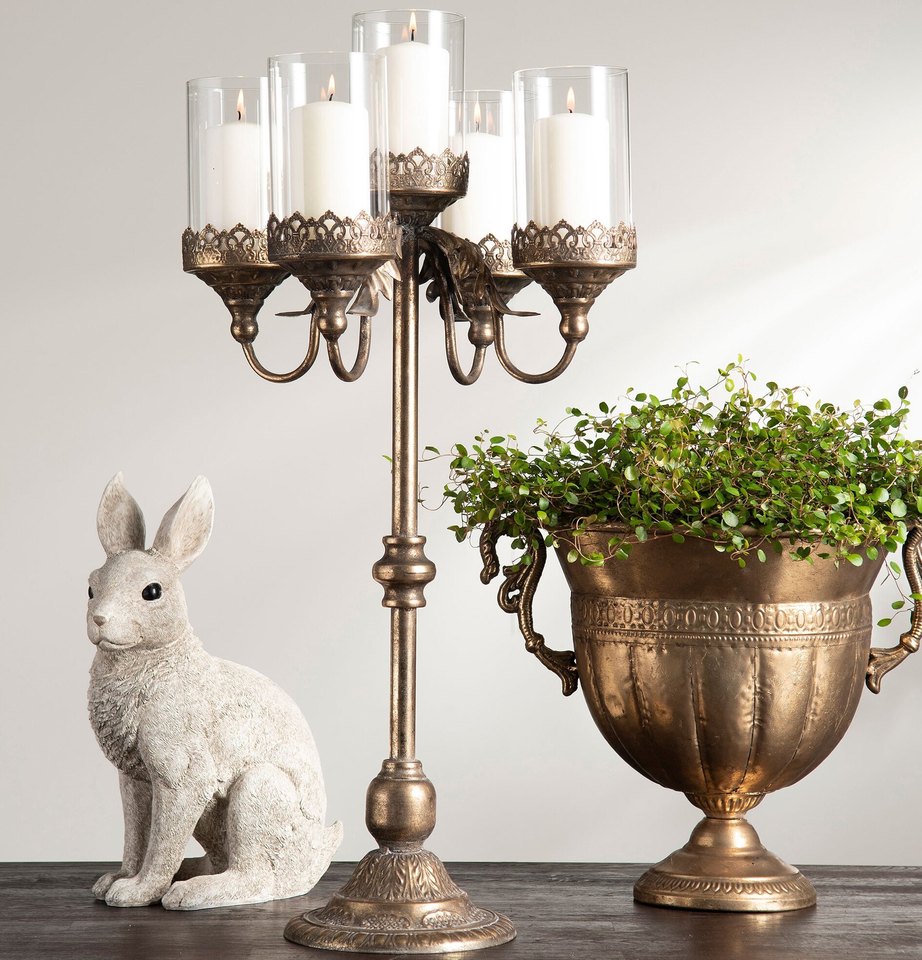 Kandelaber Blockljus 5-arm G.Brun A Lot Decoration Ljusstakar Adventsstakar Ljushållare Ljushyllor