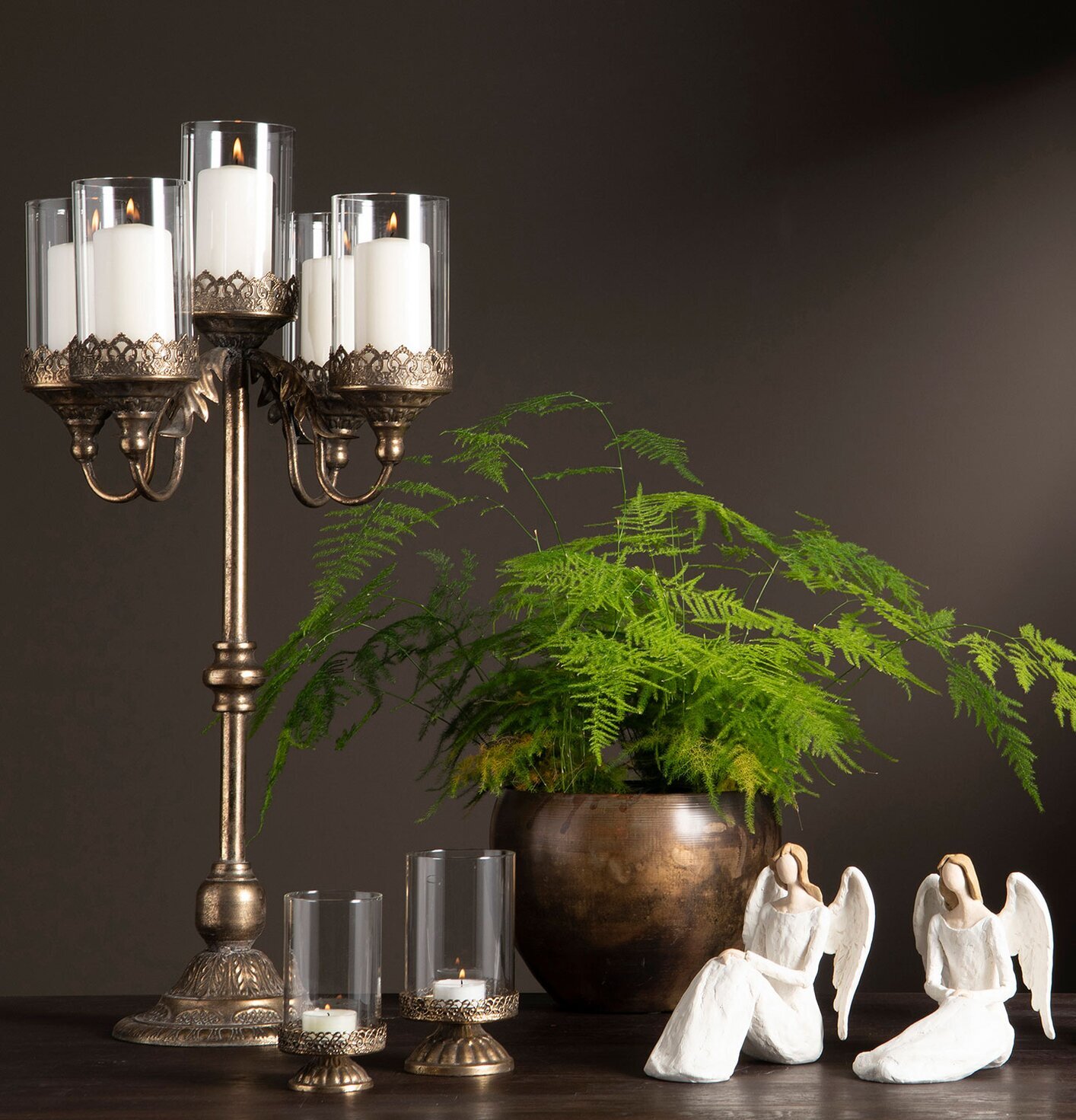 Kandelaber Blockljus 5-arm G.Brun A Lot Decoration Ljusstakar Adventsstakar Ljushållare Ljushyllor