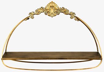 Bild av elegant vägghylla i guld och brons med ornamentik
