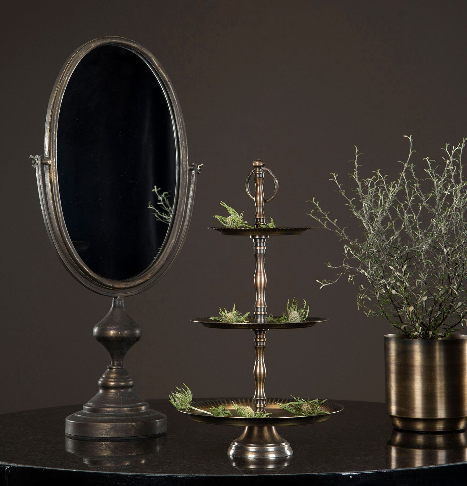 Spegel Oval Bord Svart A Lot Decoration Speglar Väggspeglar Stående speglar