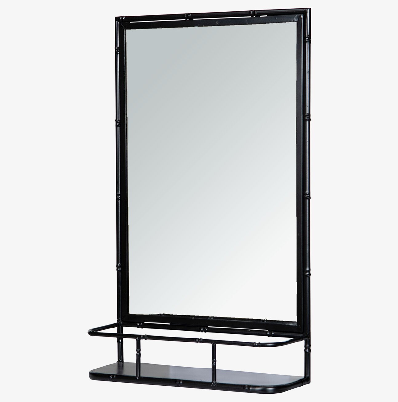 Spegelhylla Metall Bambu Svart A Lot Decoration Speglar Väggspeglar Stående speglar