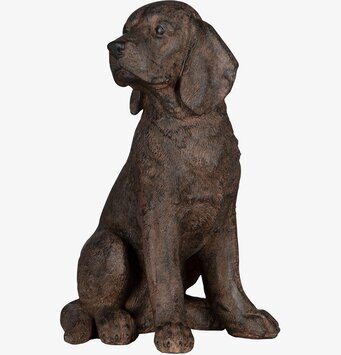 Bild av naturtrogen hundfigur i polyresin med fina detaljer