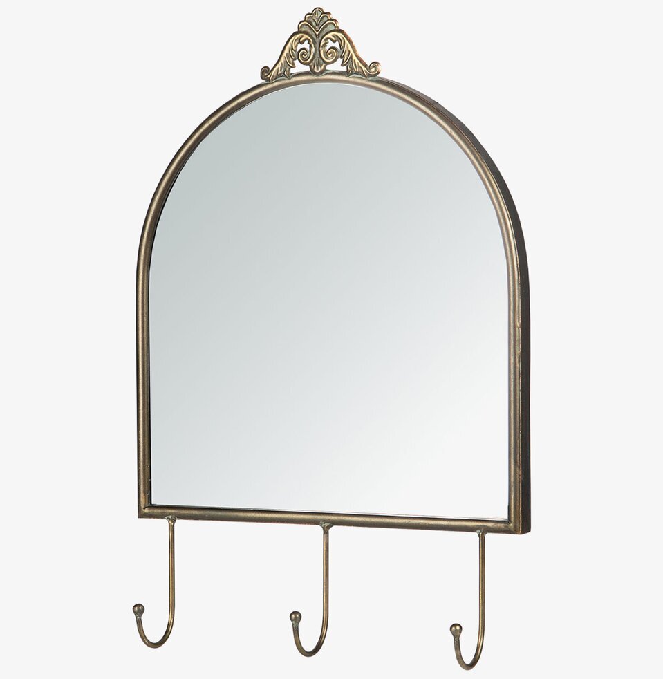 Spegel Insi med Krokar Antik Mässing A Lot Decoration Speglar Väggspeglar Stående speglar