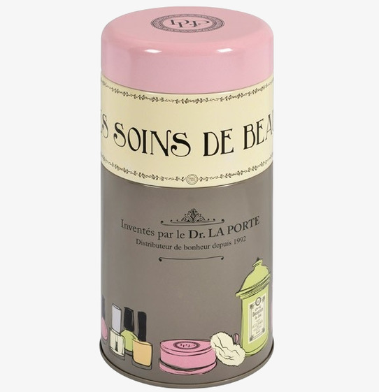 Plåtburk Vintage från Derrière la porte med skönhetsmotiv