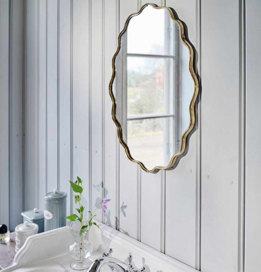 Spegel Jonna Antik Mässing Stor Liten Rostfritt Stål Strömshaga Speglar Väggspeglar Stående speglar