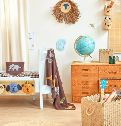 Bild: Inspirerande barnrum med djungeltema och naturmaterial