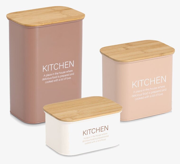 Plåtburk Kitchen Cream Almond Mocca Zeller Plåtburkar Metallburkar