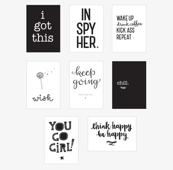 Bild med inspirerande posters och motiverande citat